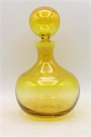 Blenko (?) Mid-Century Yellow Art Glass Decanter