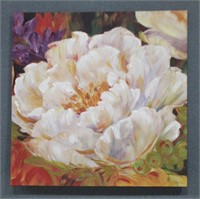 LARGE Square Canvas Floral Wall Art Signed