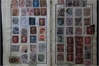 Worldwide Stamps in 1880s French album, hundreds o