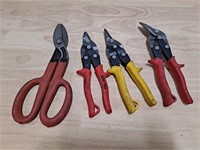 Lot of 4 Cut Snip Tools