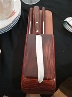 Group of four steak knives in a very nice case