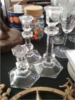 Group of three graduated size clear glass