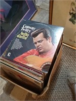 Big box of record albums including Conway Twitty