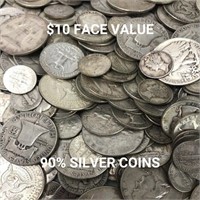 $10 Face Value U.S. Silver Coins 90% Silver
