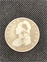 1836 Capped Bust Silver Half Dollar coin marked