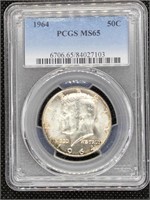 1964 Kennedy Silver Half Dollar coin PCGS MS65