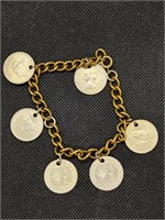1950's Great Britain Farthing coin bracelet