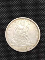 1872 Seated Liberty Silver Half Dollar coin