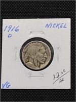 1916-D Buffalo Nickel Coin marked VG