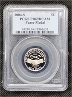 2004-S Peace Medal Jefferson Nickel coin PCGS