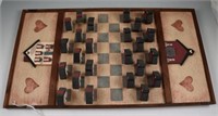 Lot #4236 - Wooden folk art style game board
