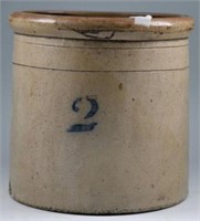 Lot #4241 - Two gallon stoneware crock 10”
