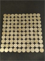 Collection of 100 antique Liberty V Nickel coins
