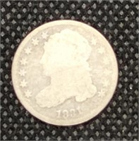 1831 Capped Bust Silver Dime Coin marked Good