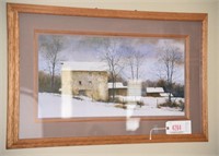 Lot #4264 - Framed print of country winter