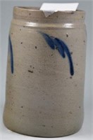 Lot #4265 - Primitive half gallon blue and gray