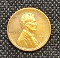 1909-VDB Lincoln Wheat Cent Penny Coin marked