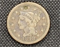1848 Liberty Head Large Cent coin. Looks like an
