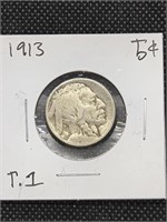1913 Type 1 Buffalo Nickel Coin