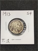 1913 Type 1 Buffalo Nickel Coin