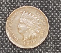 1901 Indian Head Penny Coin marked XF