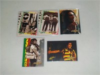 Lot of 5 Bob Marley Gold Foil Signature cards