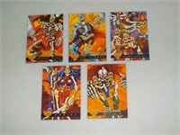 Skeleton Warriors Glow In The Dark 5 card Set