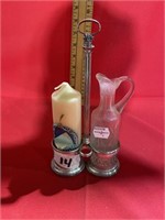 Candle and bottle holder