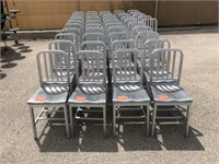 School Restaurant Surplus -(10)pcs Aluminum Chairs