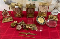 117 - LARGE LOT OF TABLE CLOCKS & PARTS