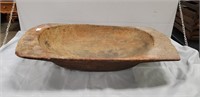 Primitive Hand Carved Wooden Dough Bowl