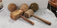 2 Primitive Hammers & 3 Decorative Balls
