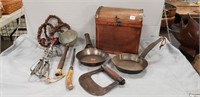 Assorted Vintage Items, Kitchen Utensils, Box
