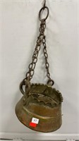 Vintage Hanging Brass/Copper Planter