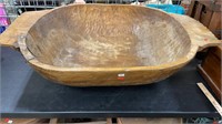 Large Hand Carved Wooden Bowl, Approx. 40x28x11,