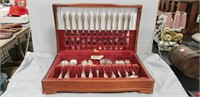 Assorted Silver Plated Flatware w/ Wooden Chest