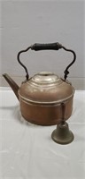 Vintage Copper Kettle & Brass Bell