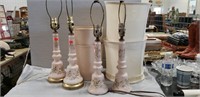 4 Vintage Lamps w/ Shades