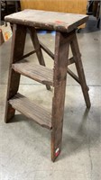 Two Step Wooden Ladder, Needs Repaired,