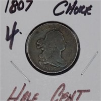 1807 half cent, very nice