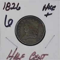 1826 half cent, nice+