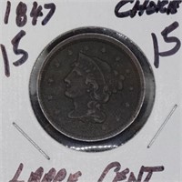 1847 Large cent, choice