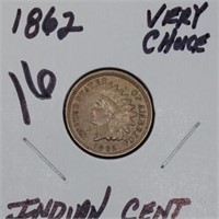 1862 Indian cent, very choice