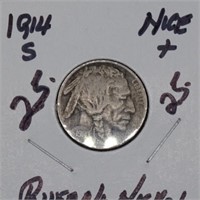 1914S Buffalo nickel, nice+