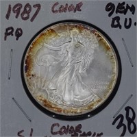 1987 gen BU silver Eagle, P.Q. color