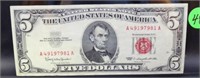 1963 Series $5 red seal note, choice