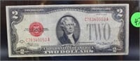 1928-G series Red Seal $2 bill