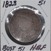 1823 bust half dollar