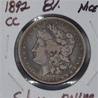 1892 CC silver dollar, nice