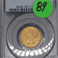 1903 S $5 Liberty gold, PCGS AU58